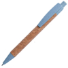 Ручка шариковая N18, голубой, пробка, пшеничная волокно, ABS пластик, цвет чернил синий (Изображение 1)
