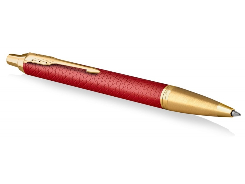 Ручка шариковая Parker IM Premium (красный/золотистый)  (Изображение 3)