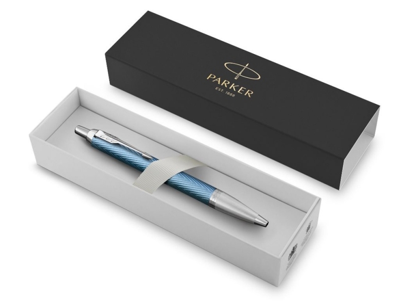Ручка шариковая Parker IM Premium (голубой/серебристый)  (Изображение 2)
