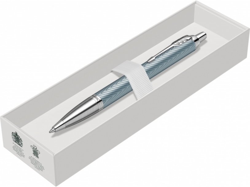 Ручка шариковая Parker IM Premium (голубой/серебристый)  (Изображение 4)