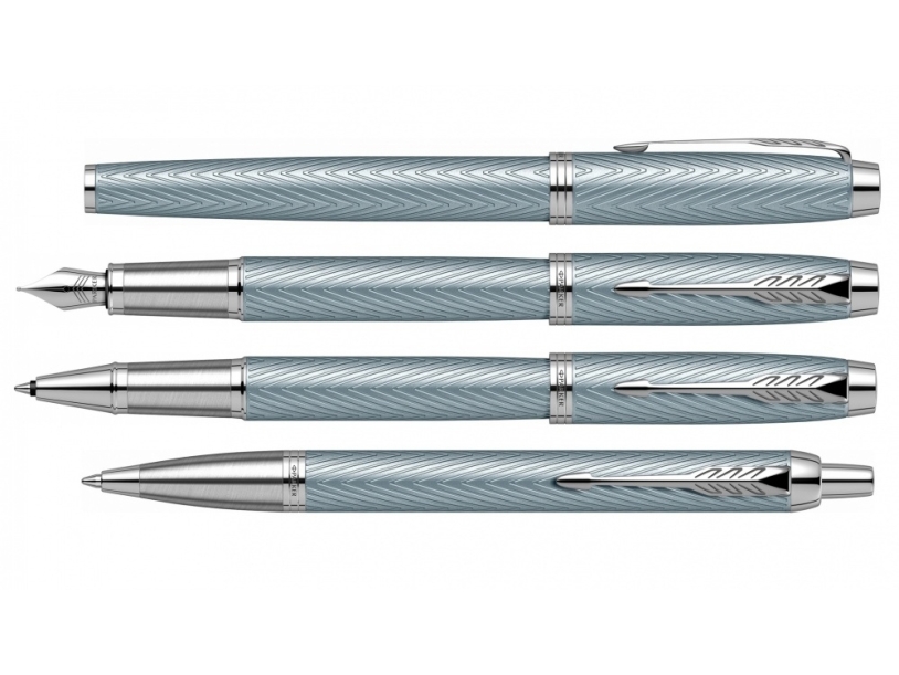 Ручка шариковая Parker IM Premium (голубой/серебристый)  (Изображение 7)