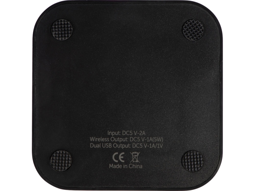 USB-хаб с беспроводной зарядкой Tile, черный (Изображение 5)