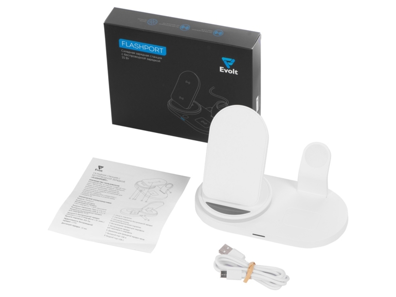 Складная зарядная станция с беспроводной зарядкой Flashport, 15 Вт (Изображение 12)