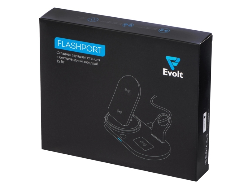Складная зарядная станция с беспроводной зарядкой Flashport, 15 Вт (Изображение 13)