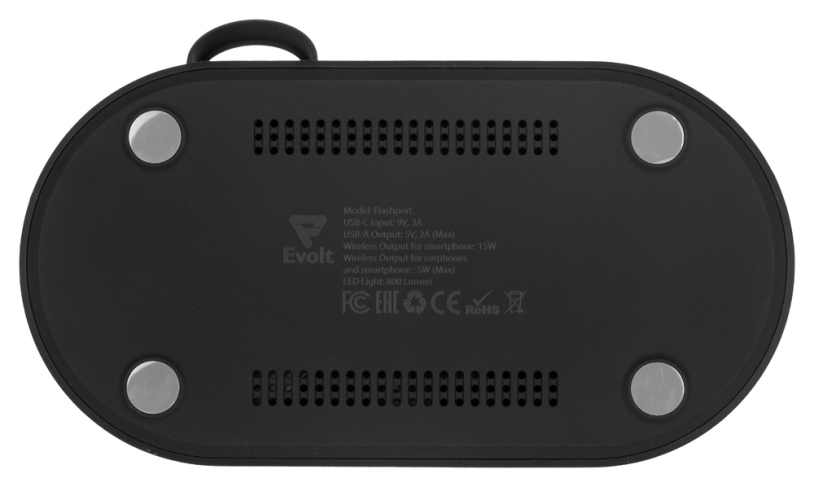 Складная зарядная станция с беспроводной зарядкой Flashport, 15 Вт (черный)  (Изображение 9)