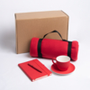 Набор подарочный COSINESS: плед, ежедневник, ручка, чайная пара, коробка, красный (Изображение 1)