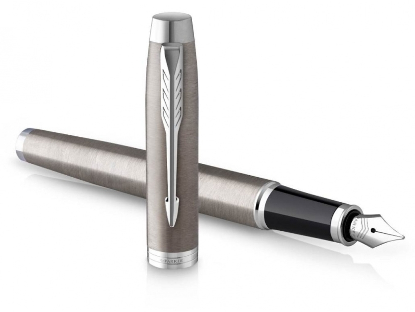 Перьевая ручка Parker IM Stainless Steel CT, перо: F, цвет чернил: blue, в подарочной упаковке. (Изображение 3)