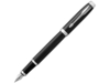 Перьевая ручка Parker IM Metal Black CT (глянцевый черный лак),  перо: F, цвет чернил: blue, в подарочной упаковке. (Изображение 1)
