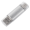 USB flash-карта ASSORTI OTG Type-C (16Гб), серебристая, 6,3х1,7х0,8 см, металл (Изображение 1)