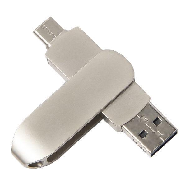 USB flash-карта CIRCLE OTG Type-C (8Гб), серебристая, 6,5х1,5х0,82 см, металл (Изображение 1)