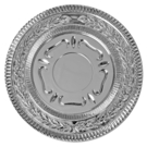 Медаль наградная &quot;Серебро&quot;; серебристый; 12х12х2,2 см; D=8,7 см; металл, дерево, стекло; лазерная гр
