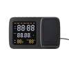 Настольные часы "Smart Screen" с беспроводным (15W) зарядным устройством, гигрометром, термометром, календарём, с подсветкой логотипа (черный) (Изображение 3)