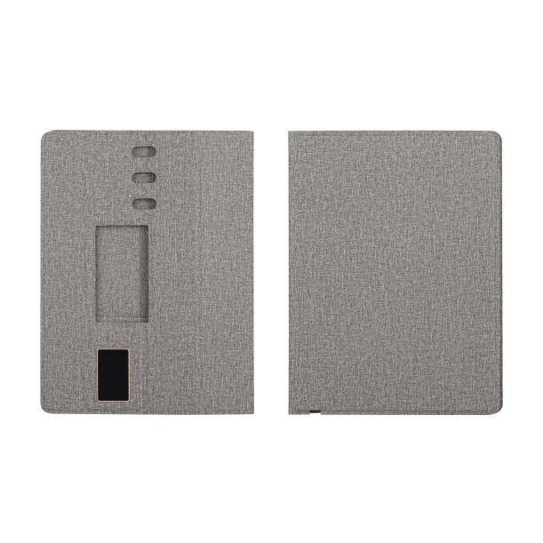 Настольная складная подставка "Cool Mat" с беспроводным (15W) зарядным устройством, сенсорной подсветкой логотипа и ковриком для мыши (серый) (Изображение 2)