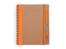 Блокнот А5+ ALANI с шариковой ручкой (бежевый/оранжевый) 