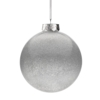 Елочный шар Finery Shine, 10 см, глянцевый серебристый с глиттером (Изображение 2)