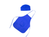 Детский комплект JAMIE: фартук, шапочка (синий)  (Изображение 3)
