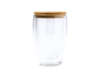 Двустенный стакан VERTUS из боросиликатного стекла с бамбуковой крышкой, 350 мл (Изображение 4)