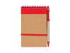 Блокнот LIEN с шариковой ручкой (бежевый/красный)  (Изображение 1)