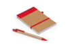 Блокнот LIEN с шариковой ручкой (бежевый/красный)  (Изображение 3)