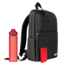 Подарочный набор Forst, черный/красный (бутылка, ЗУ, рюкзак)