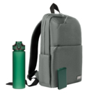 Подарочный набор Forst, серый/зеленый (бутылка, ЗУ, рюкзак)