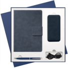 Подарочный набор Ritz, синий (ежедневник, ручка, аккумулятор)
