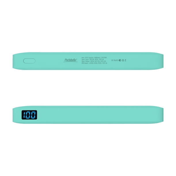 Внешний аккумулятор с подсветкой Ancor PD Plus 10000 mAh, бирюзовый (Изображение 5)