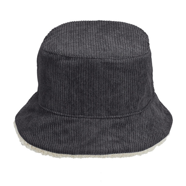 Панама женская BUCKET 2IN1, т.сер./бежевый ,S/M,100% полиэстер; подкл шерпа 100% полиэстер, 420 г/м2 (Изображение 1)