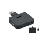 4-портовый USB-концентратор с к (черный)