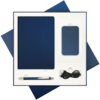 Подарочная коробка с ложементом для ежедневника, ручки и аккумулятора, синяя (под съемные ложементы) (Изображение 5)