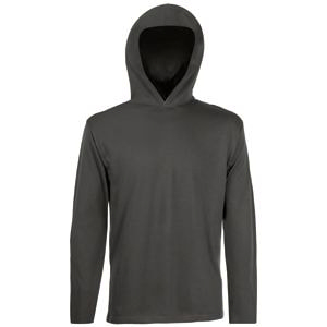 Футболка "Long Sleeve Hooded T", светлый графит_L, 100% х/б, 160 г/м2 (Изображение 1)