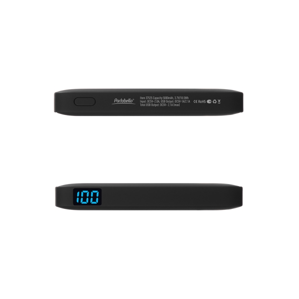 Внешний аккумулятор с подсветкой Ancor 5000 mAh, черный (Изображение 5)