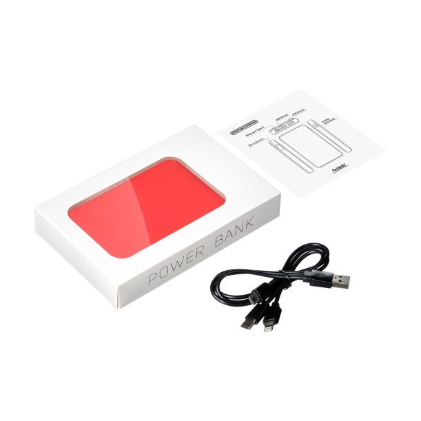 Внешний аккумулятор с подсветкой Ancor 5000 mAh, красный (Изображение 12)