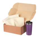 Подарочный набор Forges, бежевый/фиолетовый (шарф, термокружка)