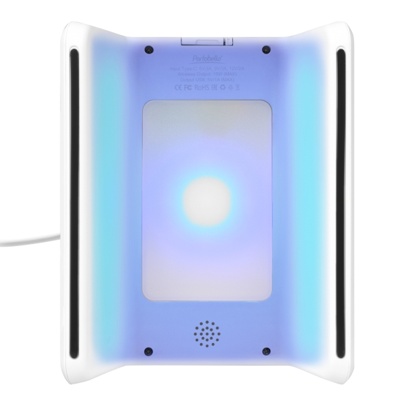 Зарядная станция с часами 15W Flame, белая (Изображение 7)