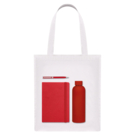 Подарочный набор Medium, красный (шоппер, ежедневник, ручка, термобутылка)