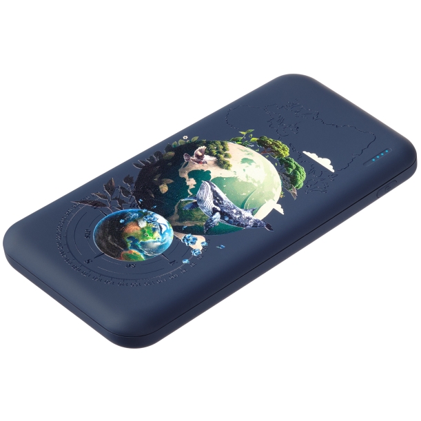 Внешний аккумулятор с подсветкой Luce 10000 mAh, синий (Изображение 2)