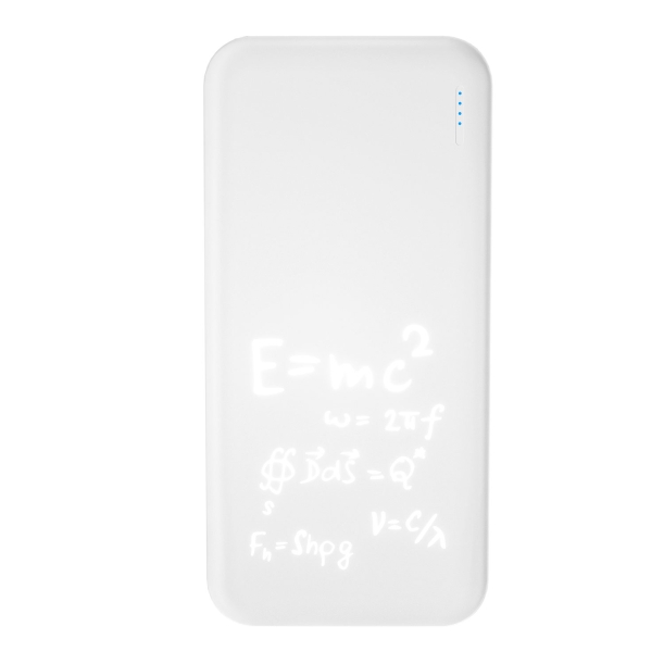 Внешний аккумулятор с подсветкой Luce 10000 mAh, белый (Изображение 13)