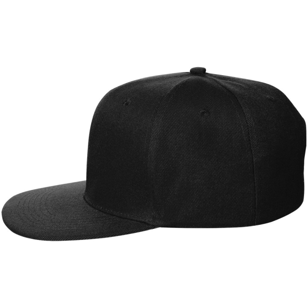 Бейсболка Snapback с прямым козырьком, черная (Изображение 2)