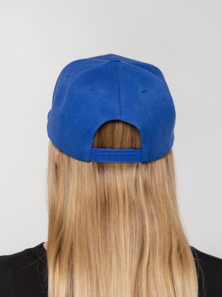 Бейсболка Snapback с прямым козырьком, ярко-синяя (Изображение 7)