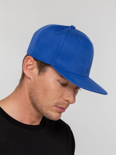 Бейсболка Snapback с прямым козырьком, ярко-синяя (Изображение 8)
