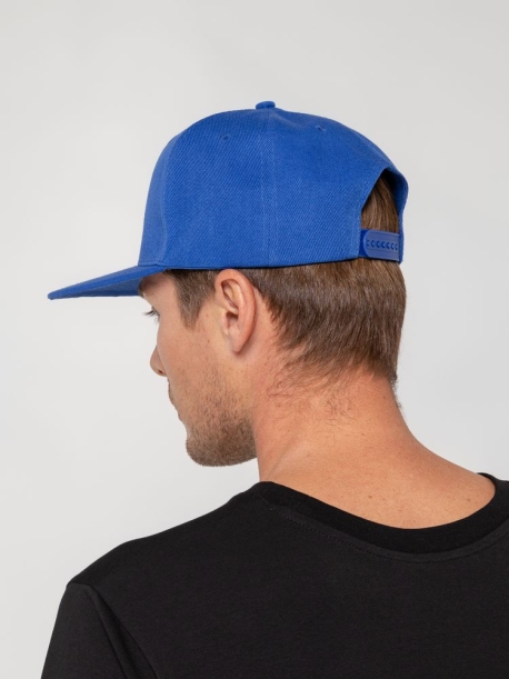 Бейсболка Snapback с прямым козырьком, ярко-синяя (Изображение 9)