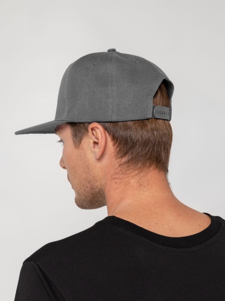 Бейсболка Snapback с прямым козырьком, серая (Изображение 6)