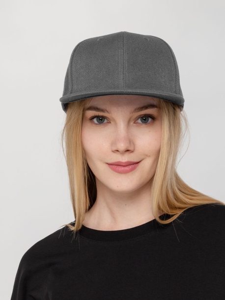 Бейсболка Snapback с прямым козырьком, серая (Изображение 7)