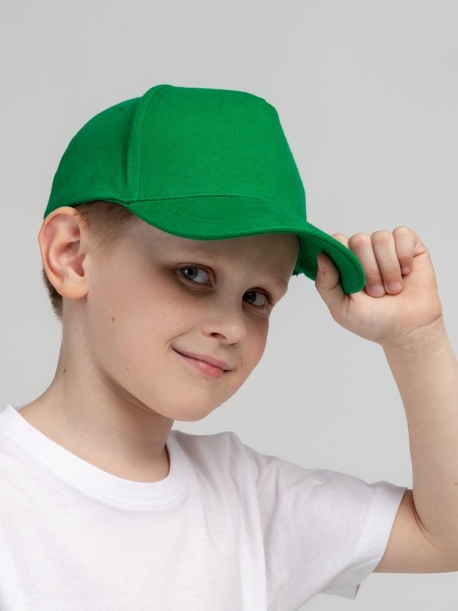 Бейсболка детская Standard Kids, зеленая (Изображение 8)