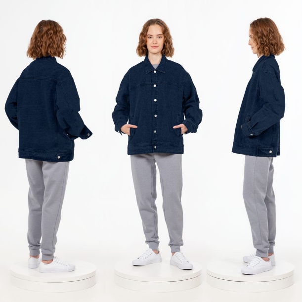Куртка джинсовая O1, темно-синяя, размер 3XL/4XL (Изображение 2)