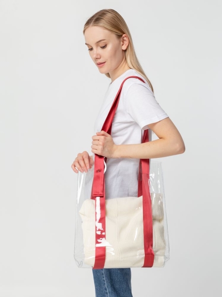 Шопер Clear Fest, прозрачный с красными ручками (Изображение 4)