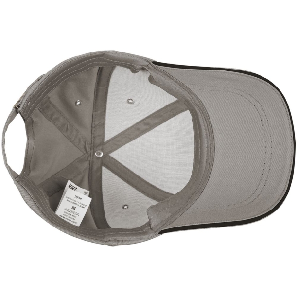 Бейсболка Canopy, серая с черным кантом (Изображение 3)