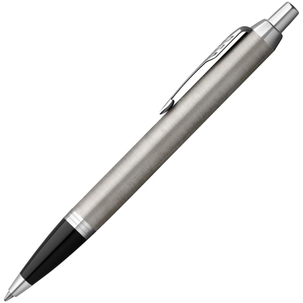 Ручка шариковая Parker IM Essential Stainless Steel CT, серебристая с черным (Изображение 1)