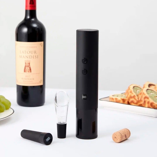 Винный набор HuoHou Electric Wine Bottle Opener 4 in 1, черный (Изображение 4)